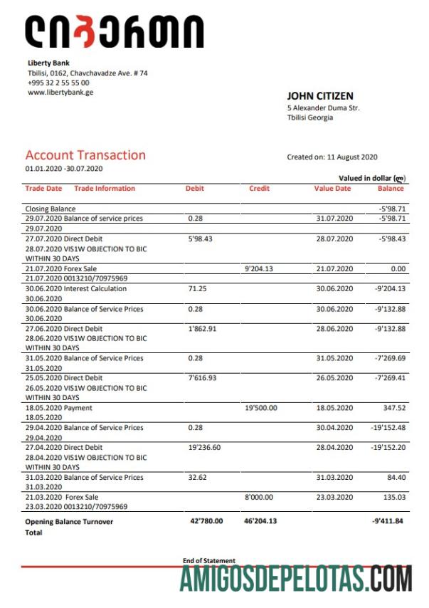 Georgia Liberty Bank amostra
